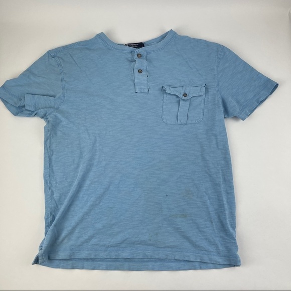 Cremieux Collection Henley Shirt Mens Small Blue Pocket Buttons - Picture 1 of 8